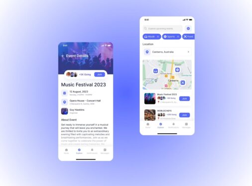 Networking app mobile development for international event service