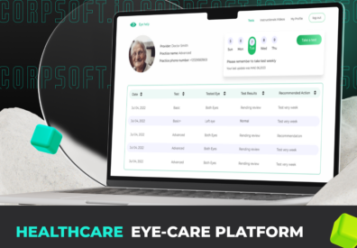 Custom healthcare platform with telemedicine component software development for vision screening and testing platform